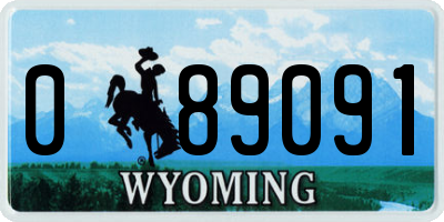 WY license plate 089091