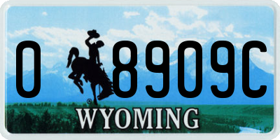 WY license plate 08909C