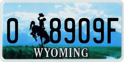 WY license plate 08909F