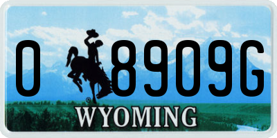 WY license plate 08909G