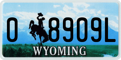 WY license plate 08909L