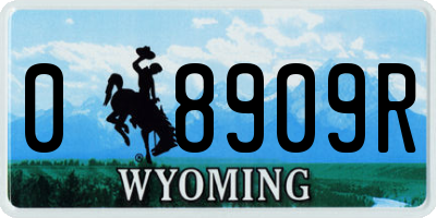 WY license plate 08909R