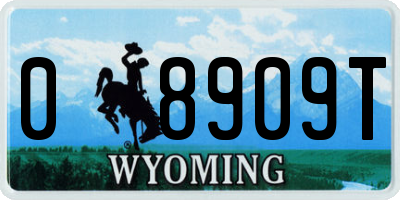 WY license plate 08909T
