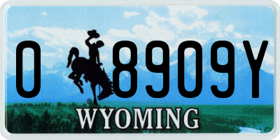 WY license plate 08909Y