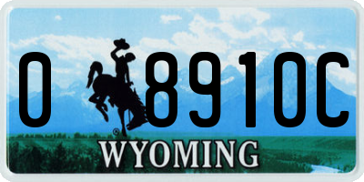 WY license plate 08910C