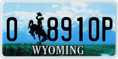 WY license plate 08910P