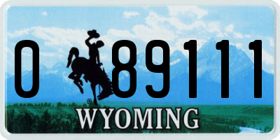 WY license plate 089111