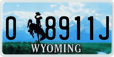 WY license plate 08911J