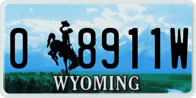 WY license plate 08911W