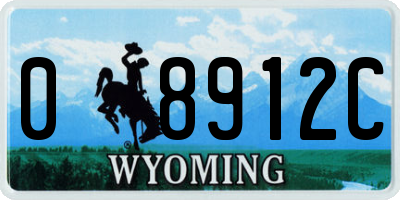 WY license plate 08912C