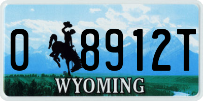 WY license plate 08912T