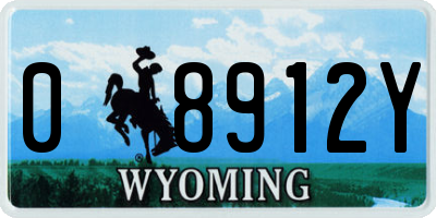 WY license plate 08912Y