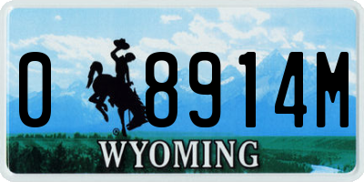 WY license plate 08914M