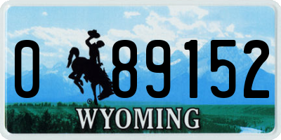 WY license plate 089152