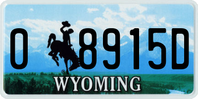 WY license plate 08915D