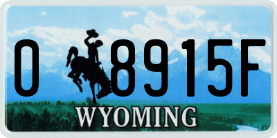 WY license plate 08915F