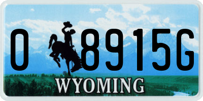 WY license plate 08915G