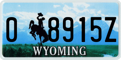WY license plate 08915Z