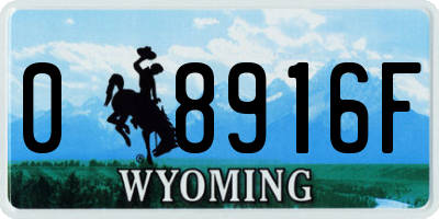 WY license plate 08916F