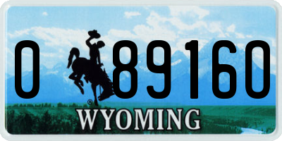 WY license plate 08916O