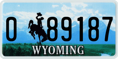 WY license plate 089187