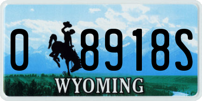 WY license plate 08918S