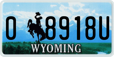 WY license plate 08918U