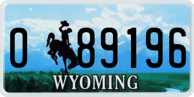 WY license plate 089196