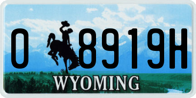 WY license plate 08919H