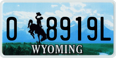 WY license plate 08919L