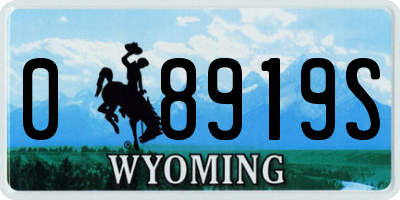 WY license plate 08919S