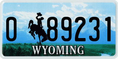 WY license plate 089231