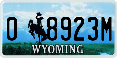 WY license plate 08923M