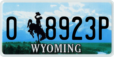 WY license plate 08923P