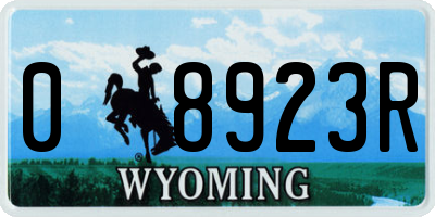 WY license plate 08923R