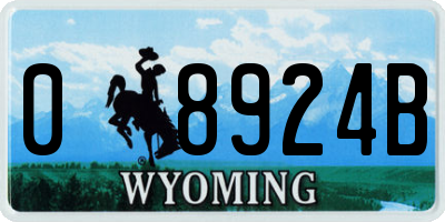 WY license plate 08924B