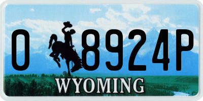 WY license plate 08924P