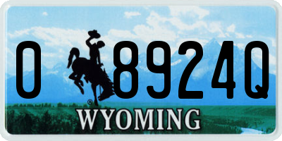 WY license plate 08924Q