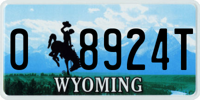 WY license plate 08924T