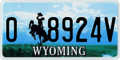 WY license plate 08924V