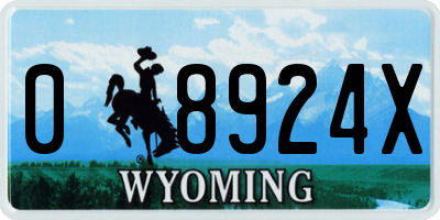 WY license plate 08924X