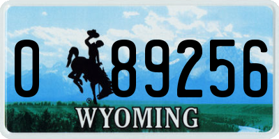 WY license plate 089256