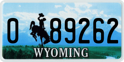 WY license plate 089262