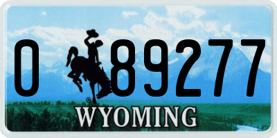 WY license plate 089277
