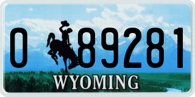 WY license plate 089281