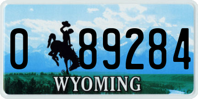 WY license plate 089284