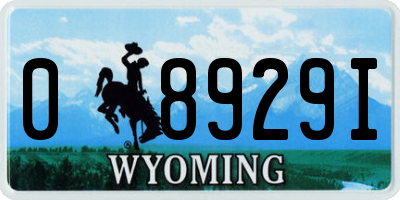 WY license plate 08929I