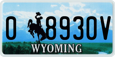 WY license plate 08930V