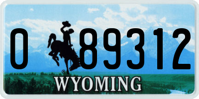 WY license plate 089312