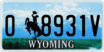 WY license plate 08931V